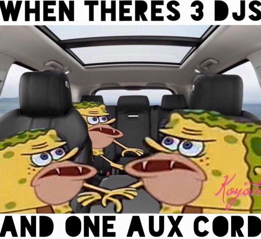 When theres 3 djs and one AUX cord